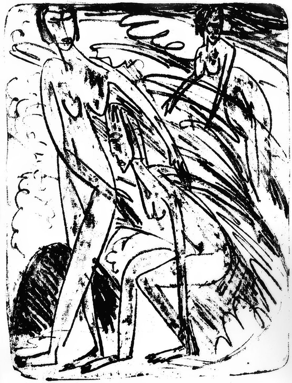 Koupání ve vlnách od Ernst Ludwig Kirchner