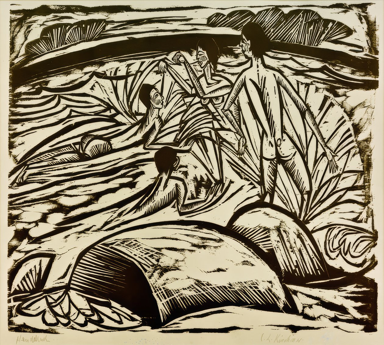 Koupání, cákání od Ernst Ludwig Kirchner