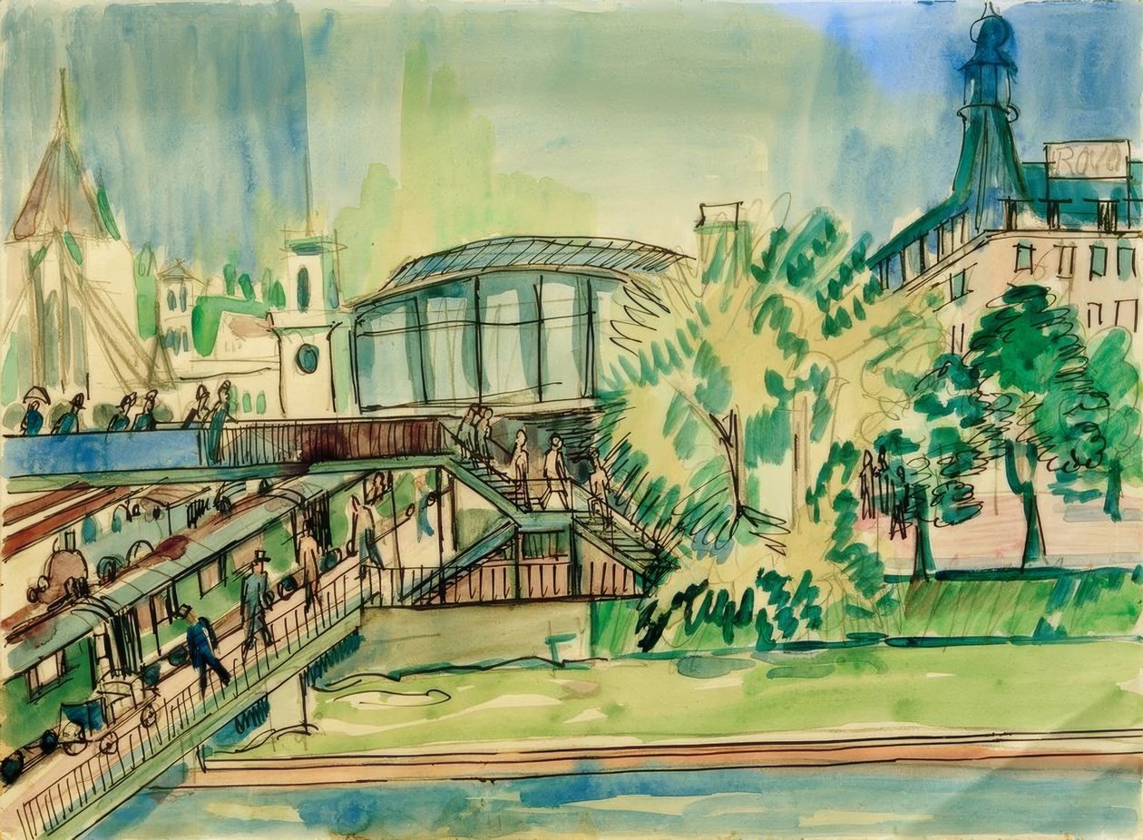 Stanice na kanálu od Ernst Ludwig Kirchner