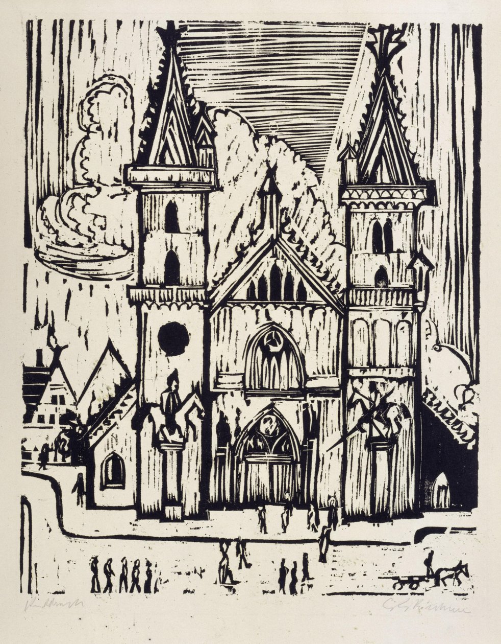 Basilejský katedrální chrám od Ernst Ludwig Kirchner