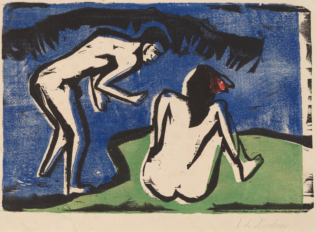 Koupání pár od Ernst Ludwig Kirchner
