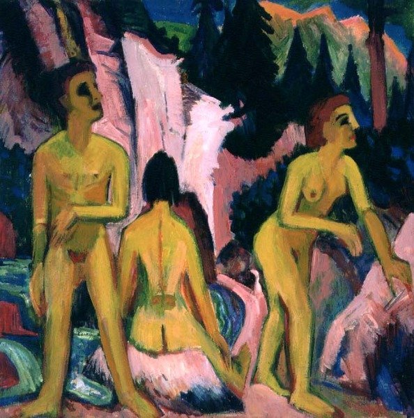 Koupací figurky (kvaš) od Ernst Ludwig Kirchner