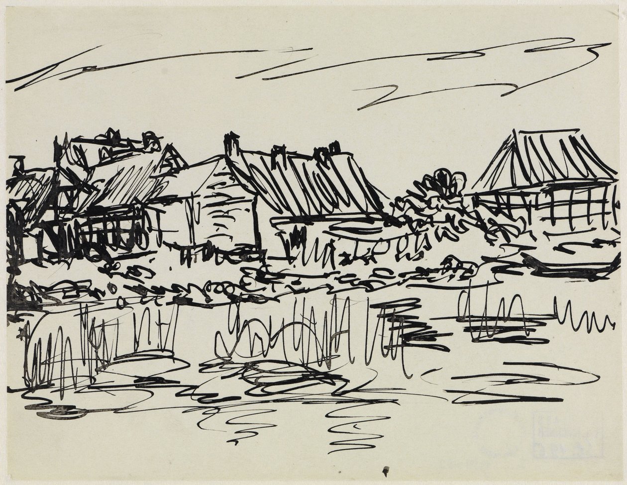 Venkovské domy u vody (Fehmarn) od Ernst Ludwig Kirchner