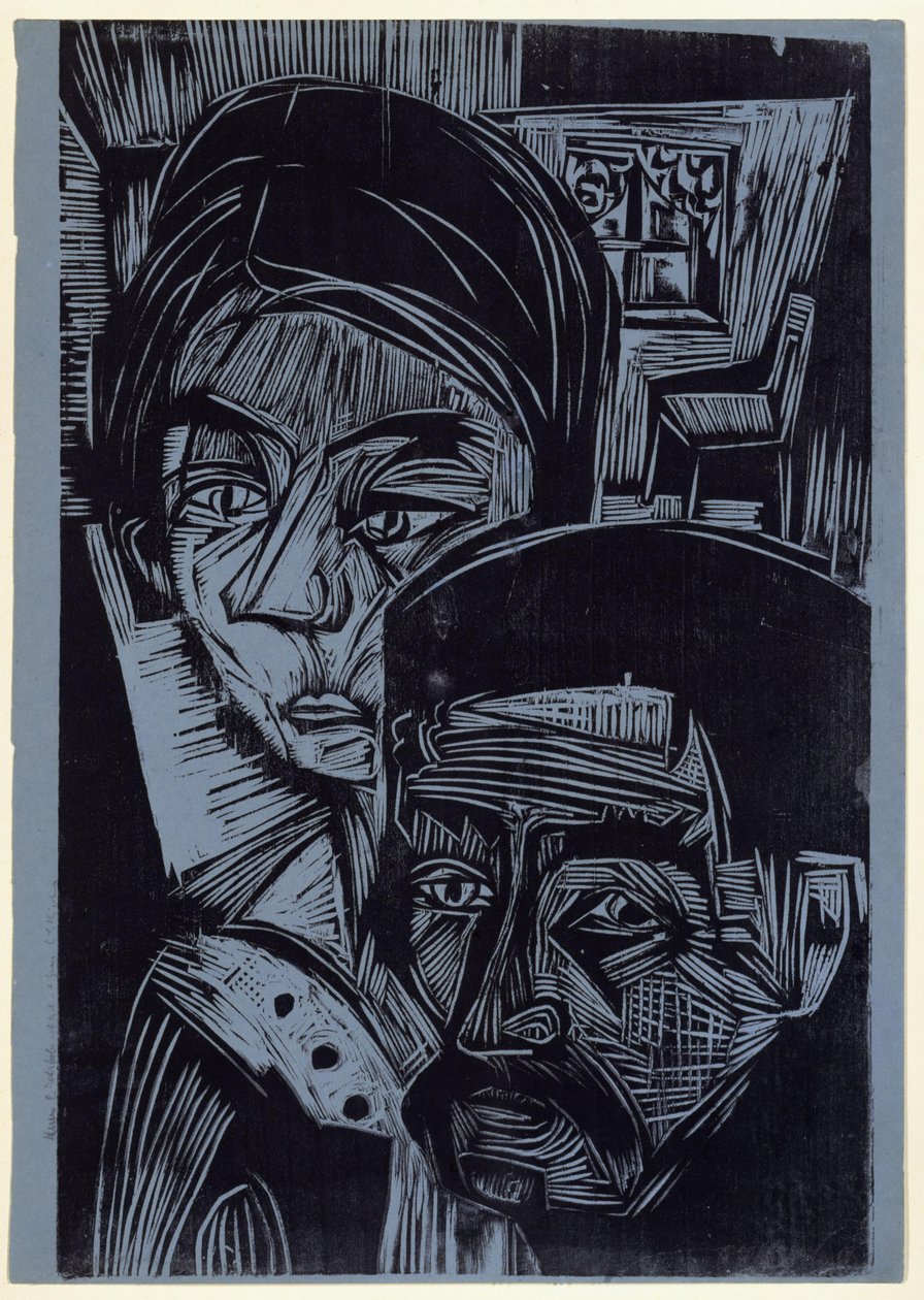 Manželský pár v chatě (Andres a Annamargret Müllerovi) od Ernst Ludwig Kirchner