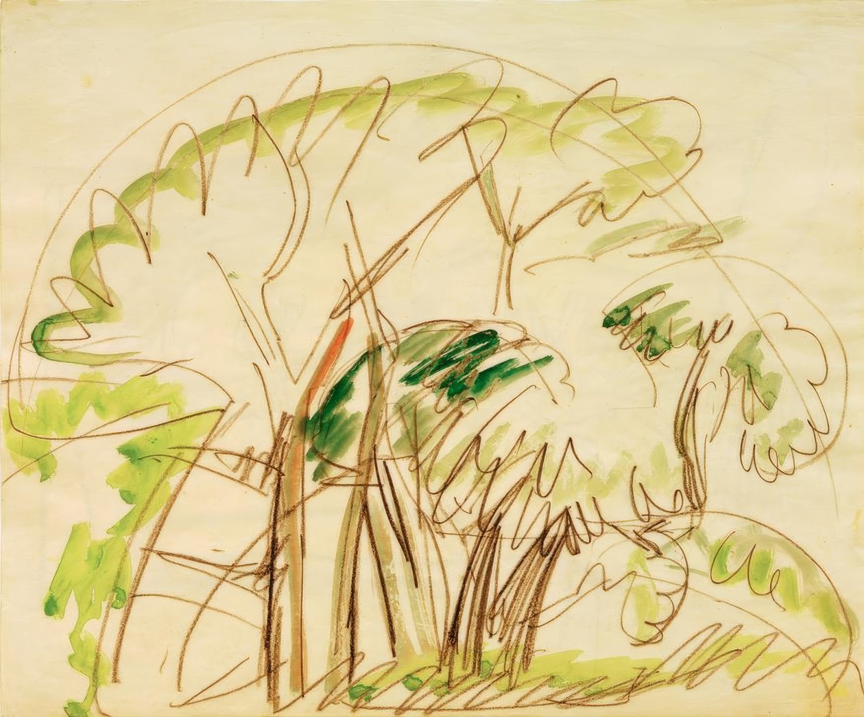 Háj stromů na Fehmarnu od Ernst Ludwig Kirchner