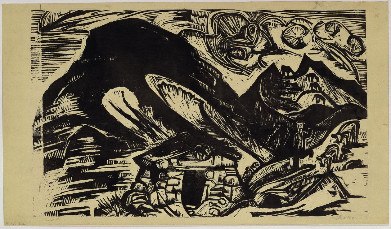 Hory s horskou chatou od Ernst Ludwig Kirchner