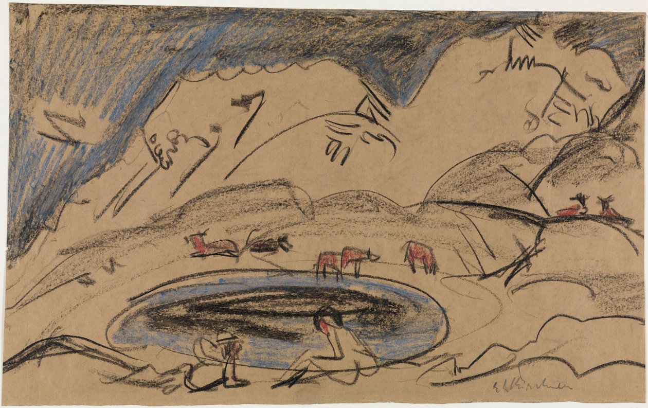 Horské jezero od Ernst Ludwig Kirchner