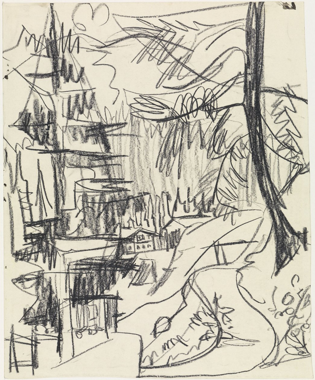 Horské lesy a horské chaty od Ernst Ludwig Kirchner