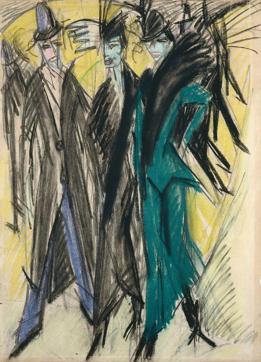 Berlínská pouliční scéna od Ernst Ludwig Kirchner