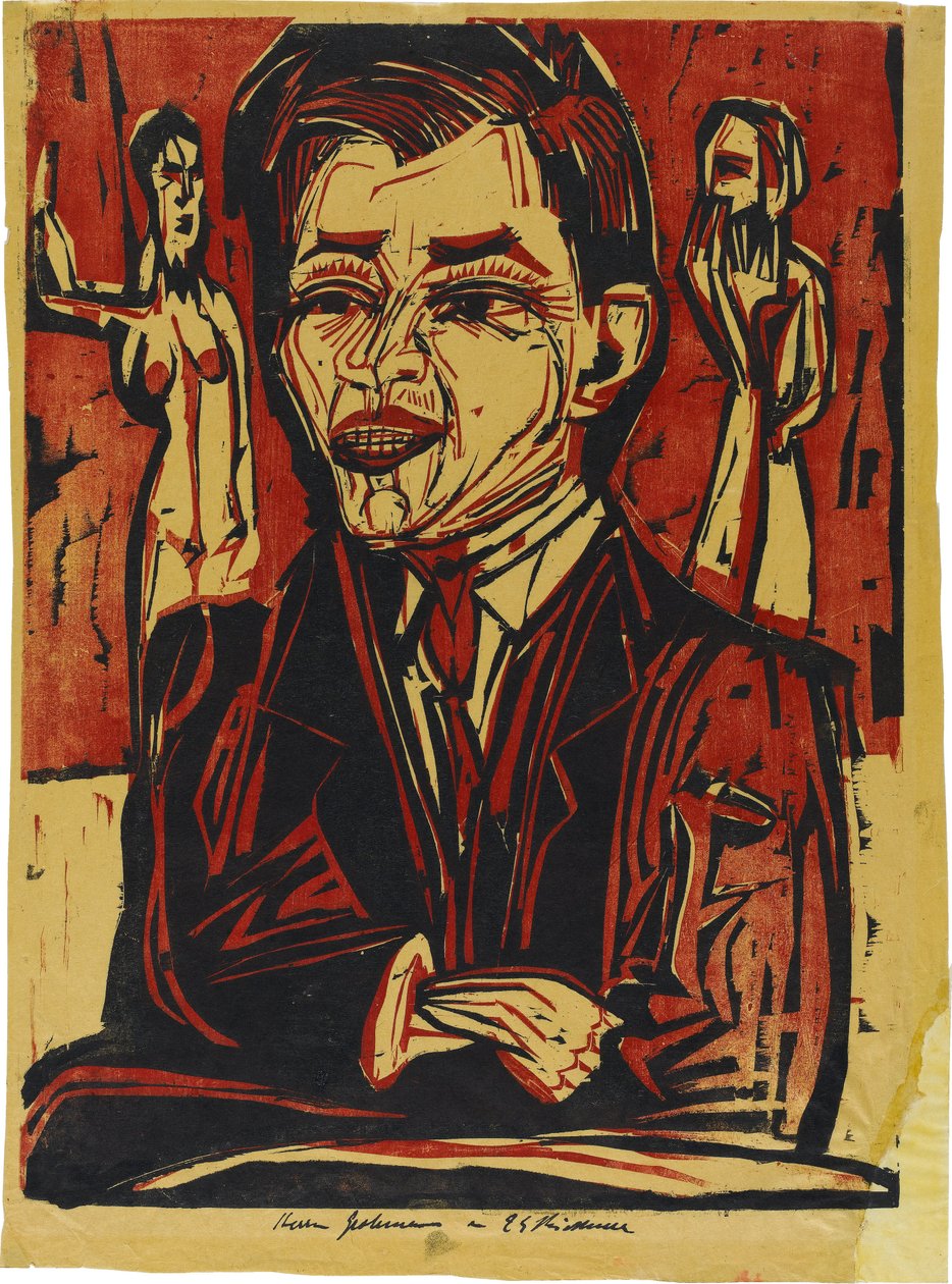 Velký poprsní portrét Willa Grohmanna (1887-1968) od Ernst Ludwig Kirchner