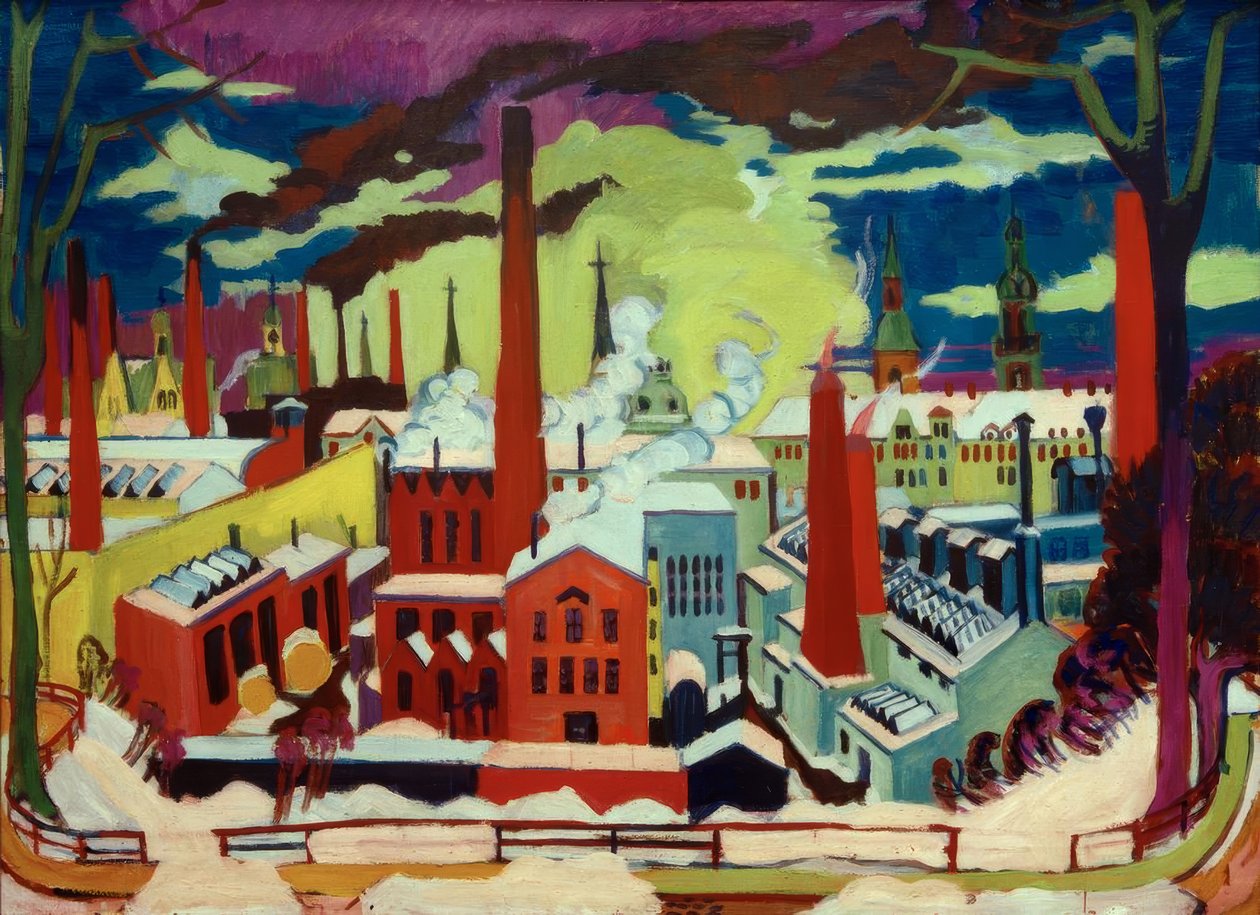 továrny Chemnitz od Ernst Ludwig Kirchner