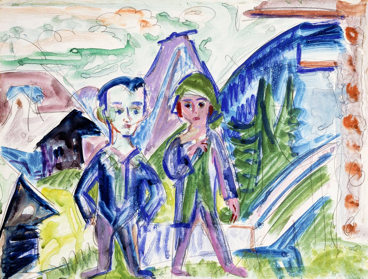 Pár v krajině od Ernst Ludwig Kirchner