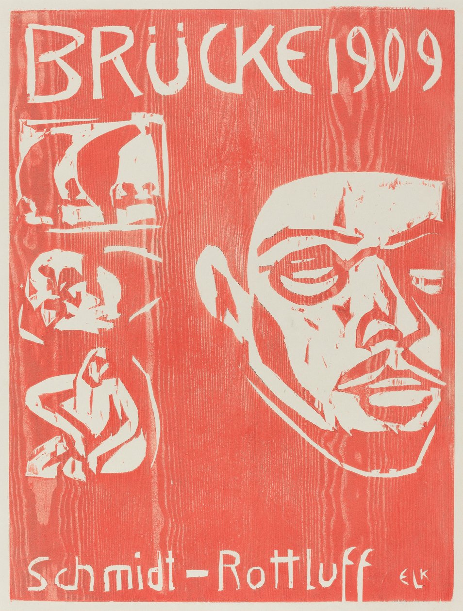 Obálka čtvrté ročenky umělecké skupiny Brucke od Ernst Ludwig Kirchner