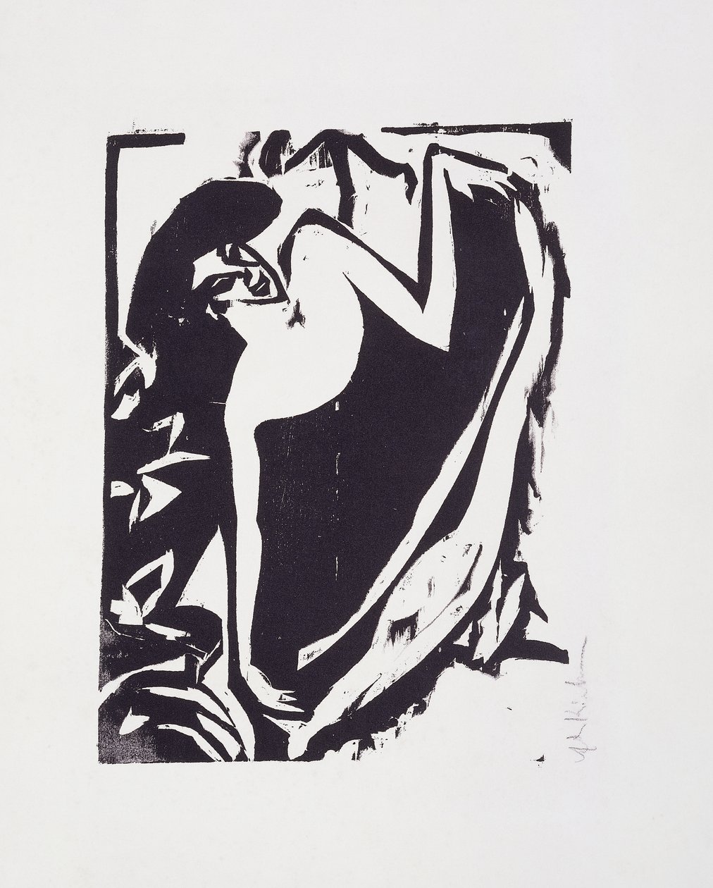 Tanečnice se zvýšenou sukní, 1909 od Ernst Ludwig Kirchner
