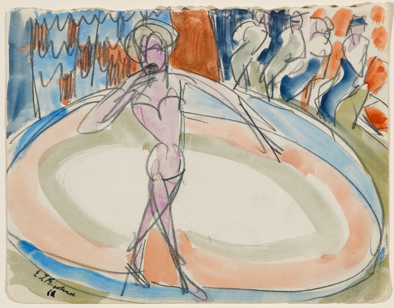 Tančící žena v kabaretu od Ernst Ludwig Kirchner