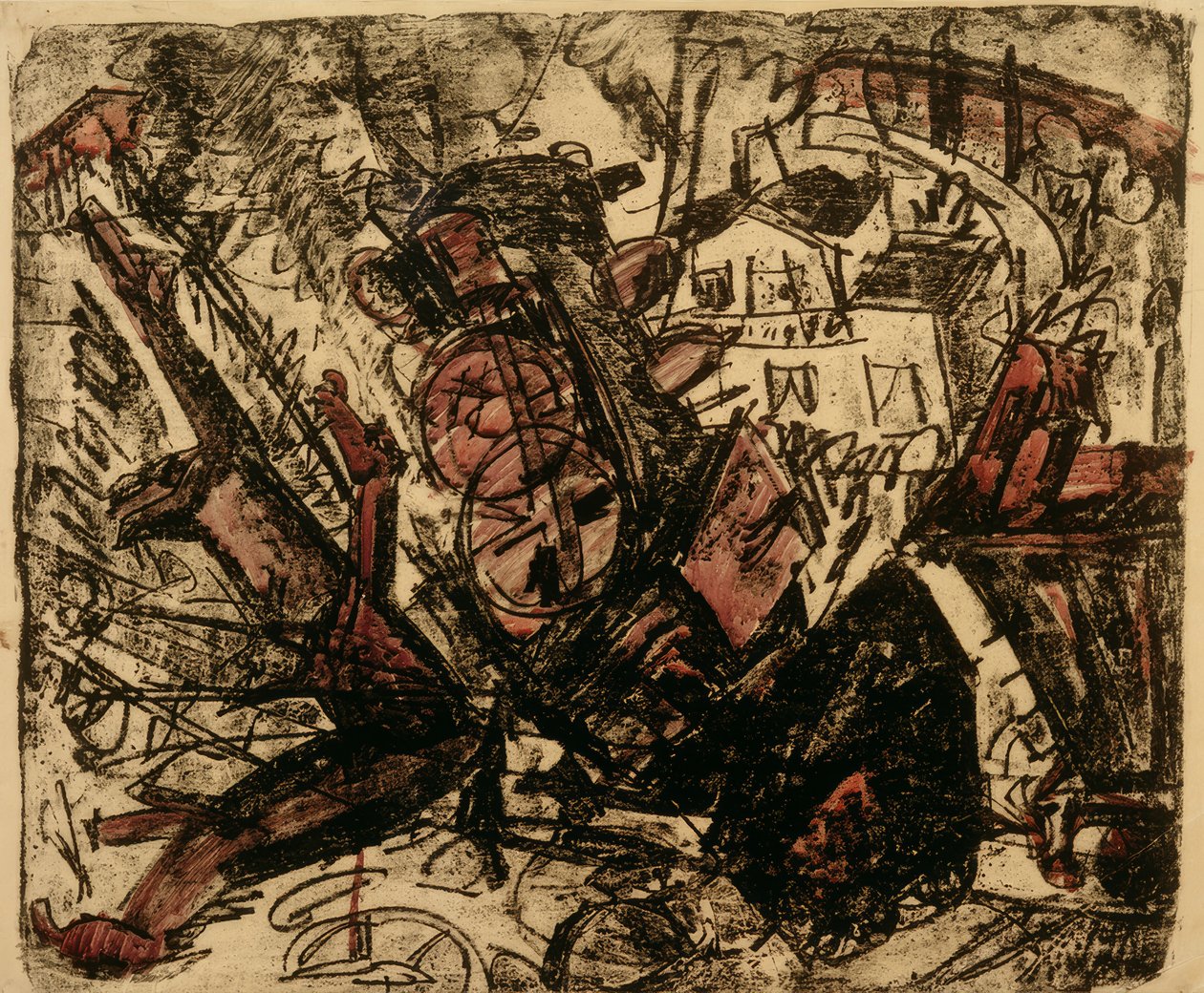 Železniční nehoda od Ernst Ludwig Kirchner