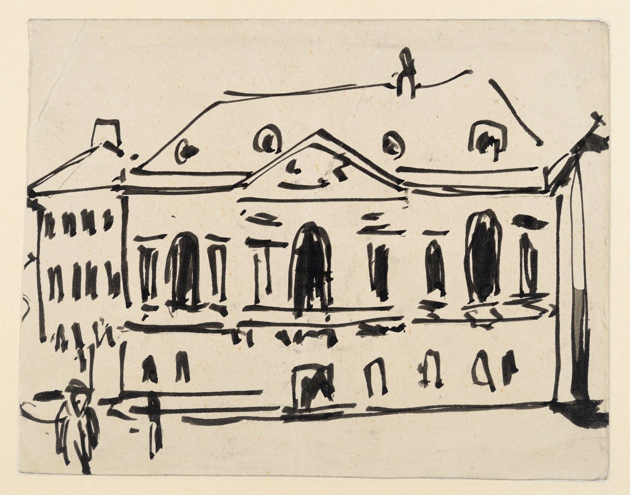 Kurlandský palác na Zeughausplatz v Drážďanech od Ernst Ludwig Kirchner