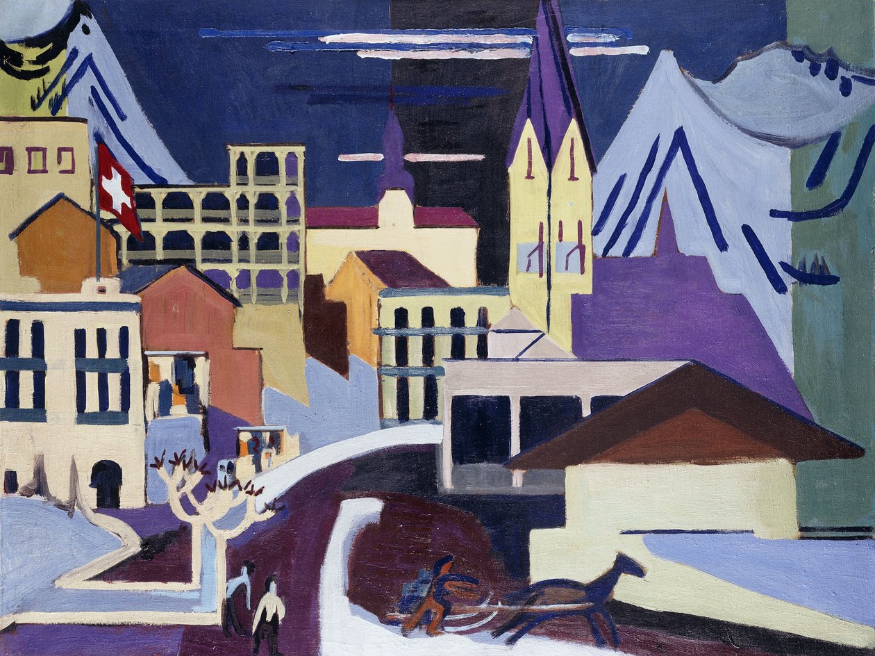 nádraží Davos Platz; Davos-Platz na vlakovém nádraží, 1931 od Ernst Ludwig Kirchner