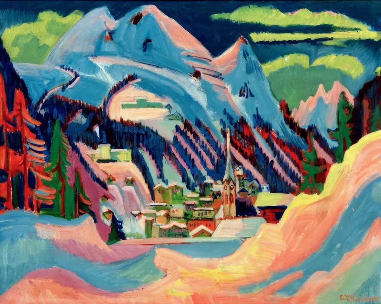 Davos v zimě od Ernst Ludwig Kirchner