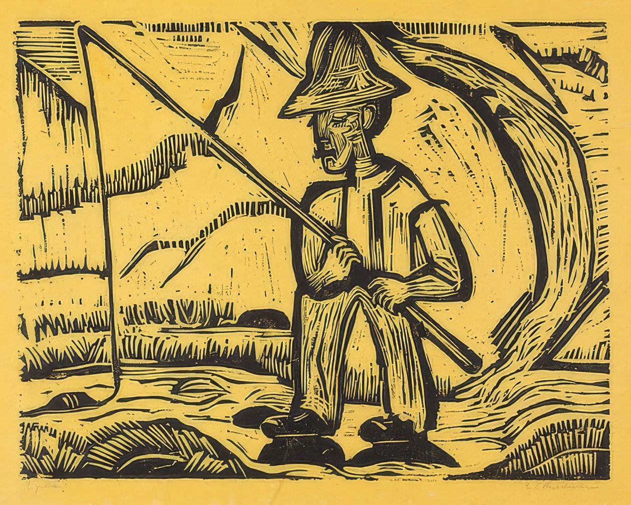 Rybář. 1923 od Ernst Ludwig Kirchner