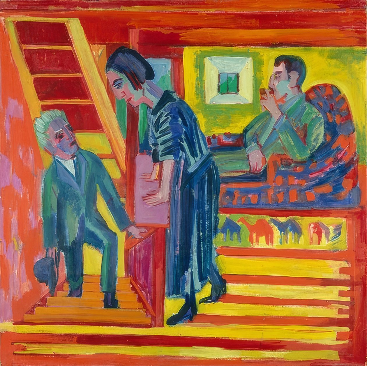 Návštěva - pár a nováček. 1922 od Ernst Ludwig Kirchner