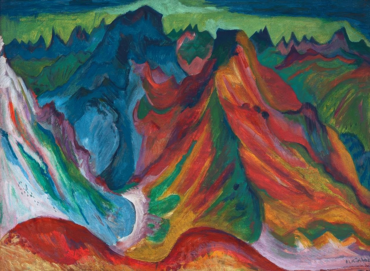 Hory Weissfluh a Schafgrind od Ernst Ludwig Kirchner