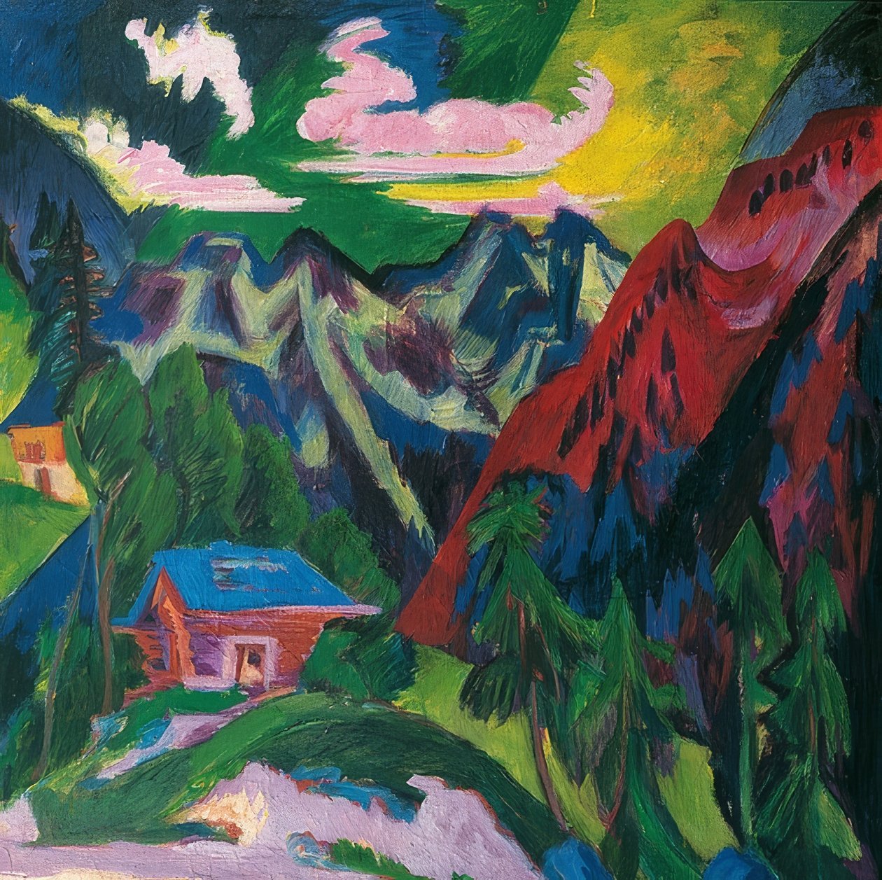 Pohoří Klosters. Kolem roku 1923 od Ernst Ludwig Kirchner