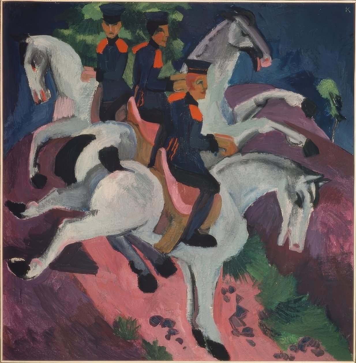 Jezdecká škola od Ernst Ludwig Kirchner