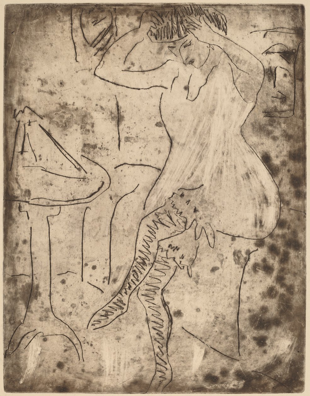 Dodo si upravuje vlasy od Ernst Ludwig Kirchner