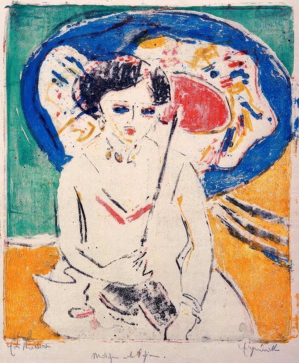 Dodo s japonským deštníkem od Ernst Ludwig Kirchner