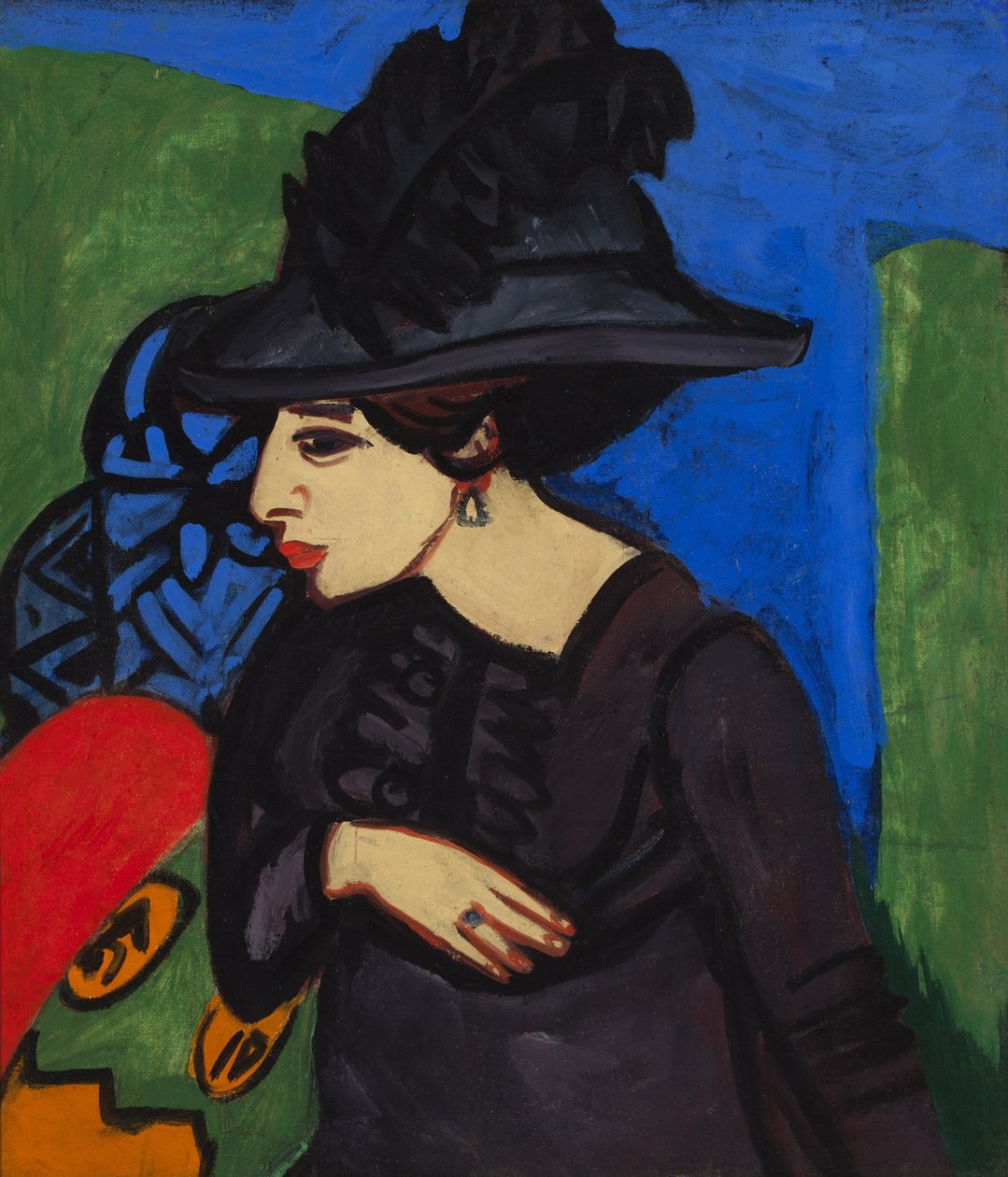 Dodo s péřovým kloboukem od Ernst Ludwig Kirchner