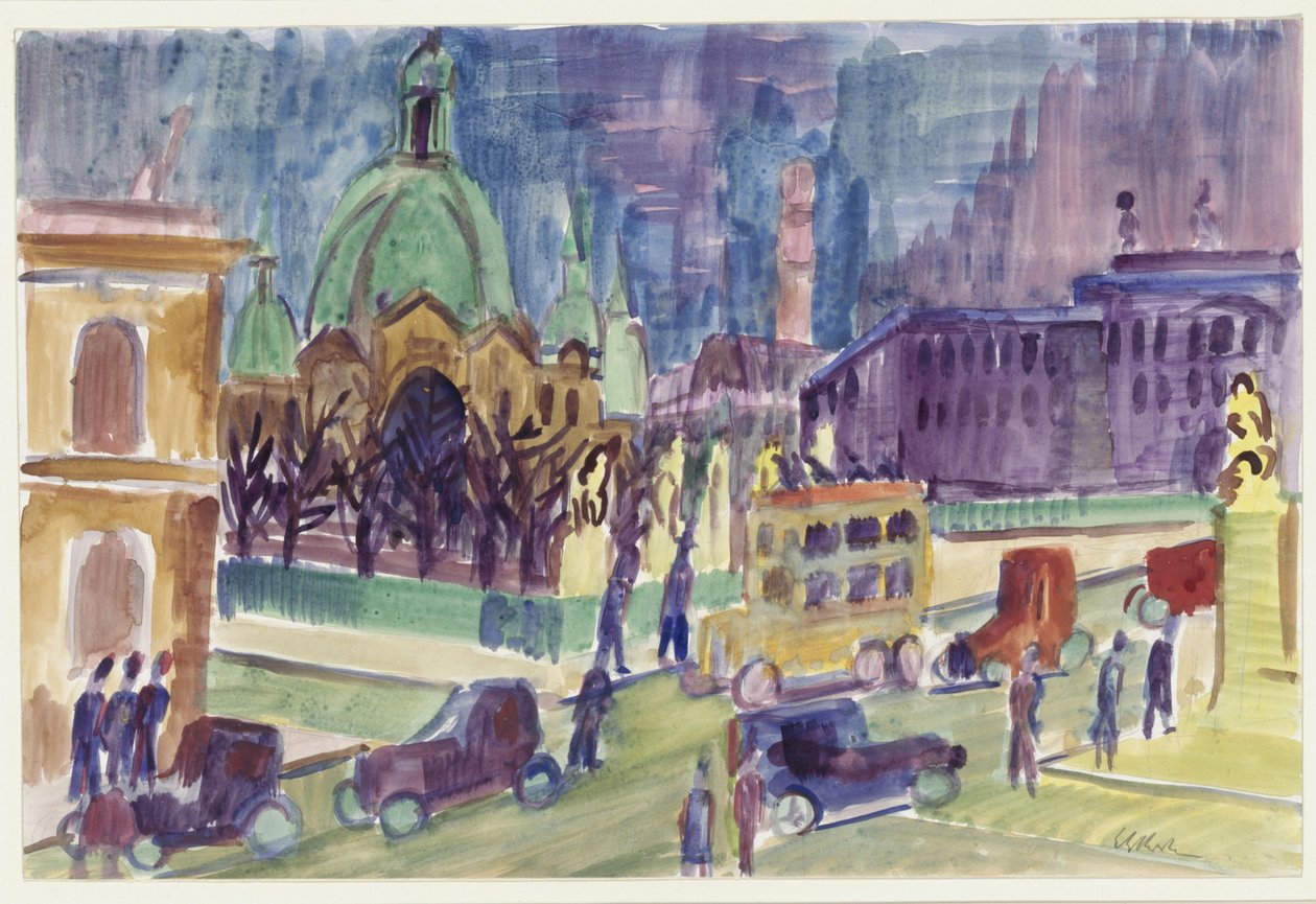 Katedrála, zámek a zámecký most v Berlíně od Ernst Ludwig Kirchner