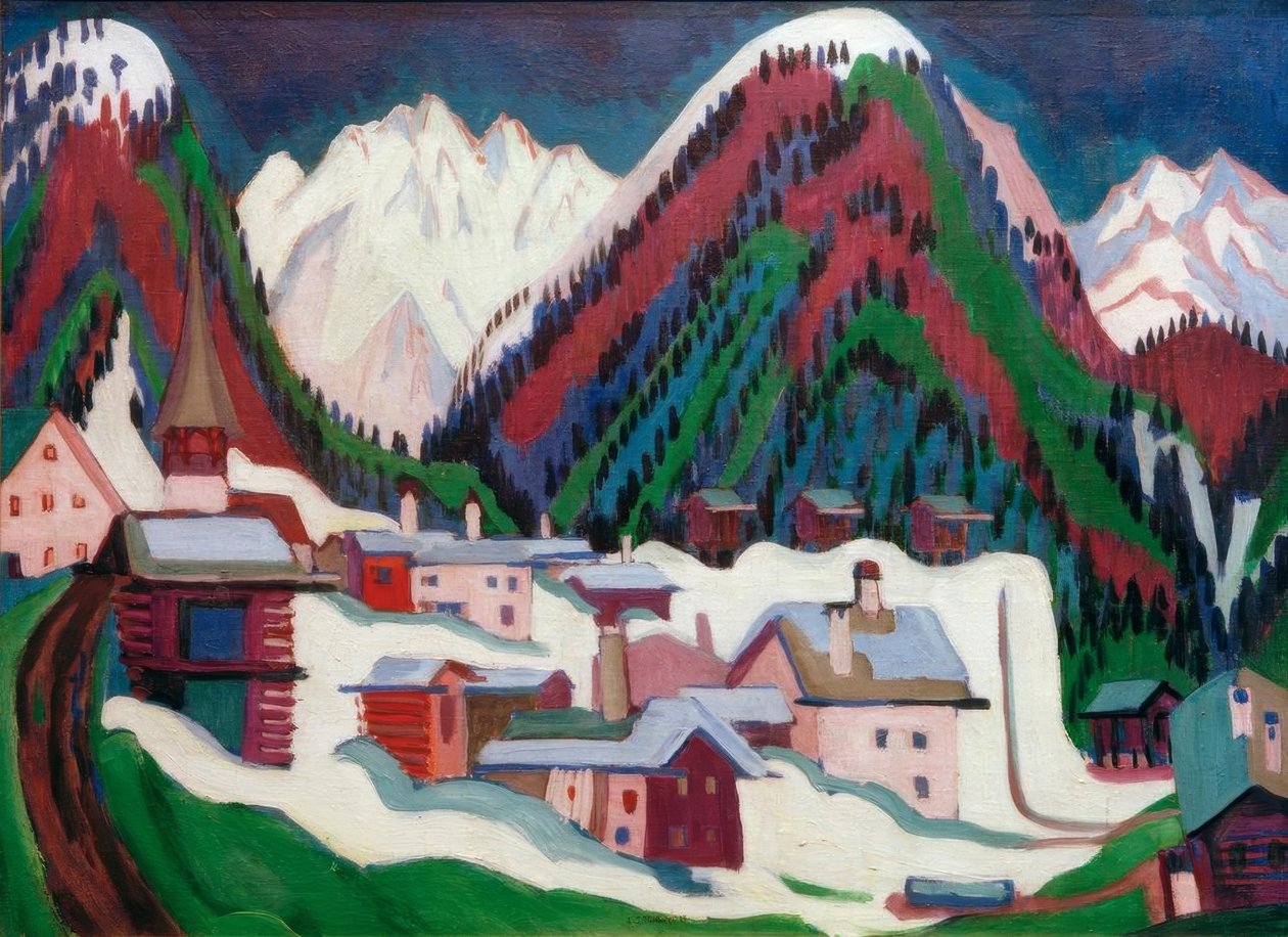 Vesnice Monstein nedaleko Davosu od Ernst Ludwig Kirchner