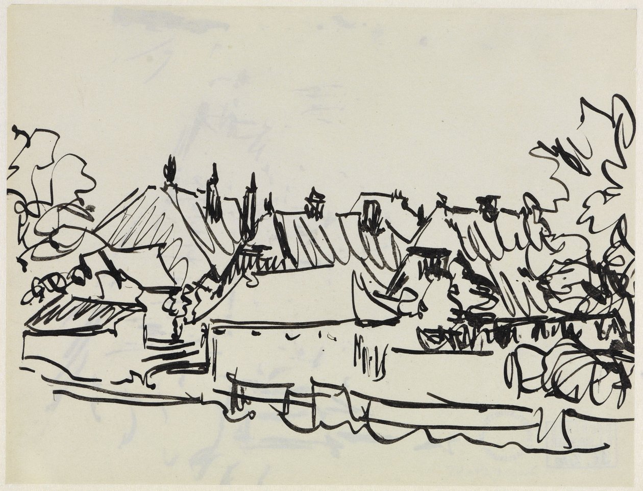 Vesnice na Fehmarnu od Ernst Ludwig Kirchner