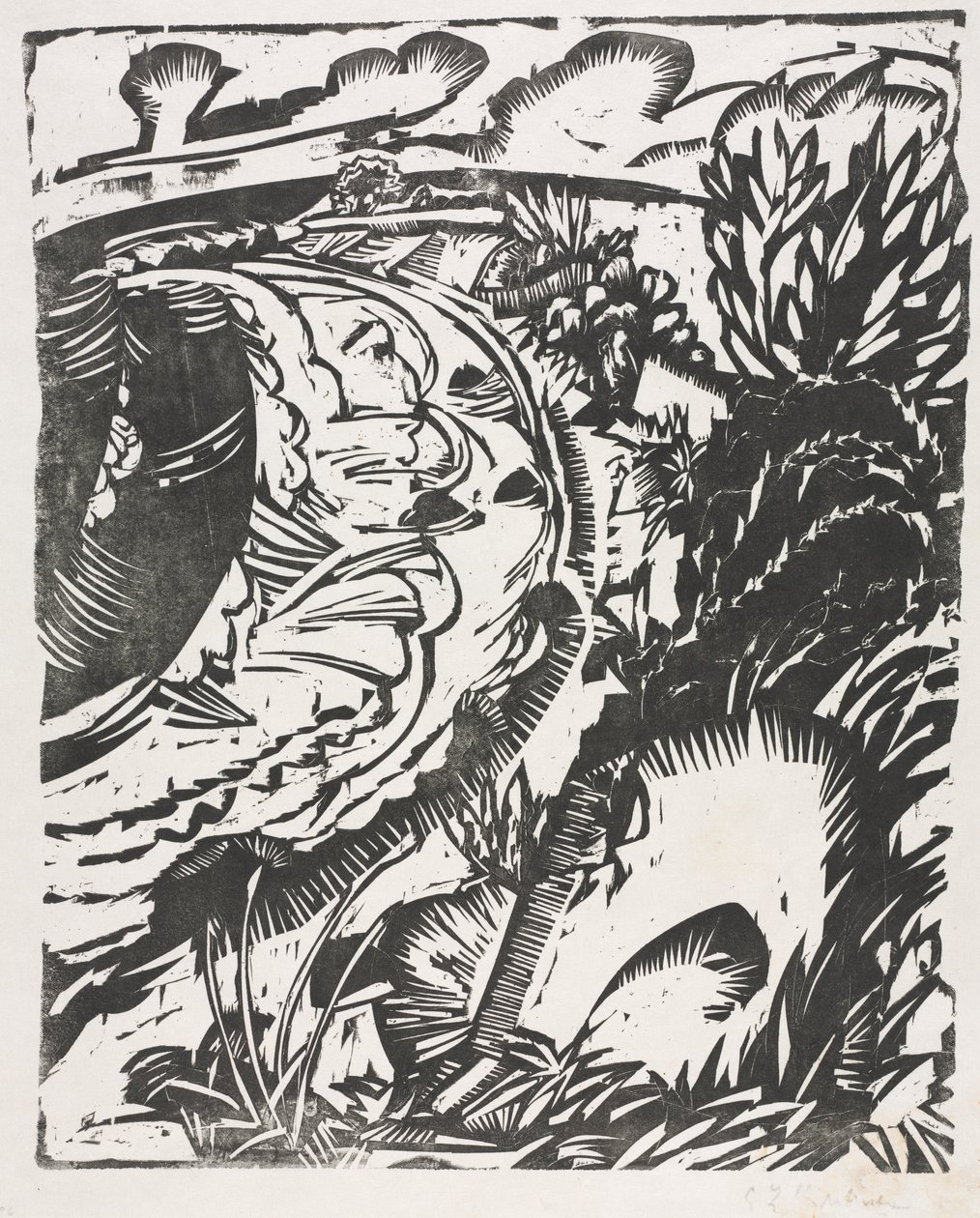 Krajina duny se zakřiveným zálivem od Ernst Ludwig Kirchner