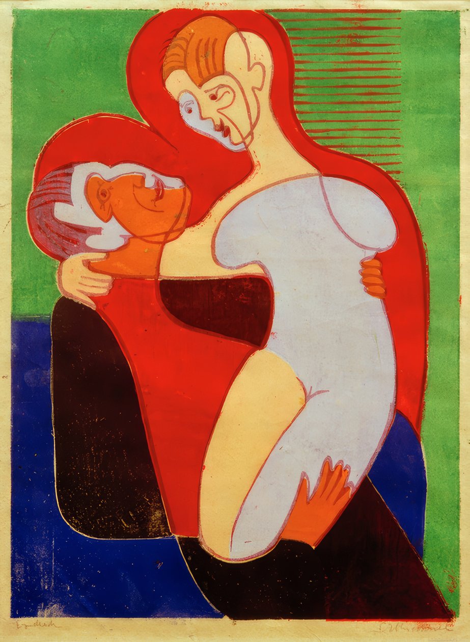 E.L. Kirchner, milenci (The Hembusse) od Ernst Ludwig Kirchner