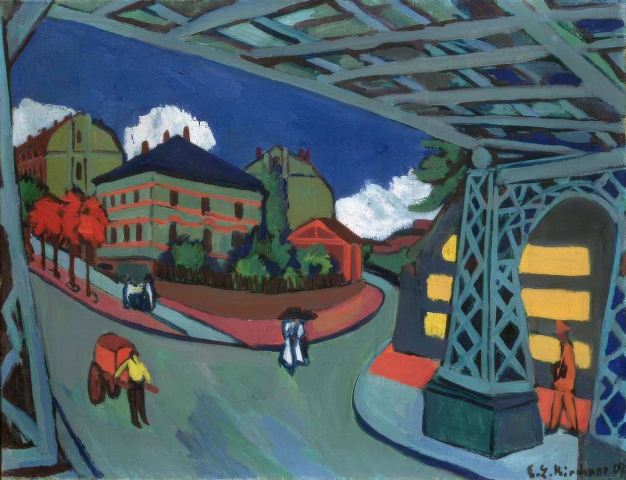 Železniční podjezd Löbtauer Strasse v Drážďanech od Ernst Ludwig Kirchner