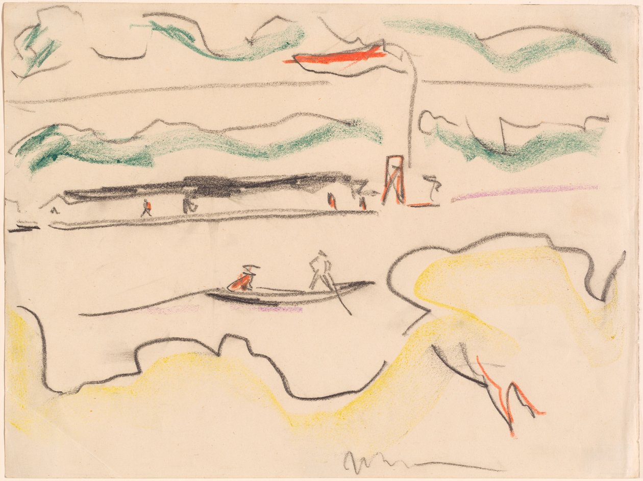 Krajina Labe poblíž Drážďan od Ernst Ludwig Kirchner