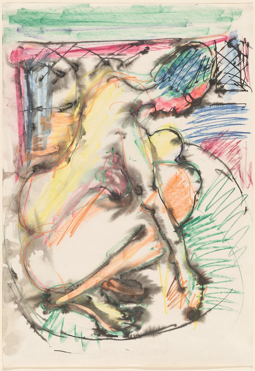 Erna Koupání ve vaně od Ernst Ludwig Kirchner