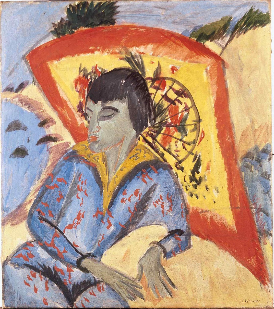Erna s japonským deštníkem, 1913. od Ernst Ludwig Kirchner