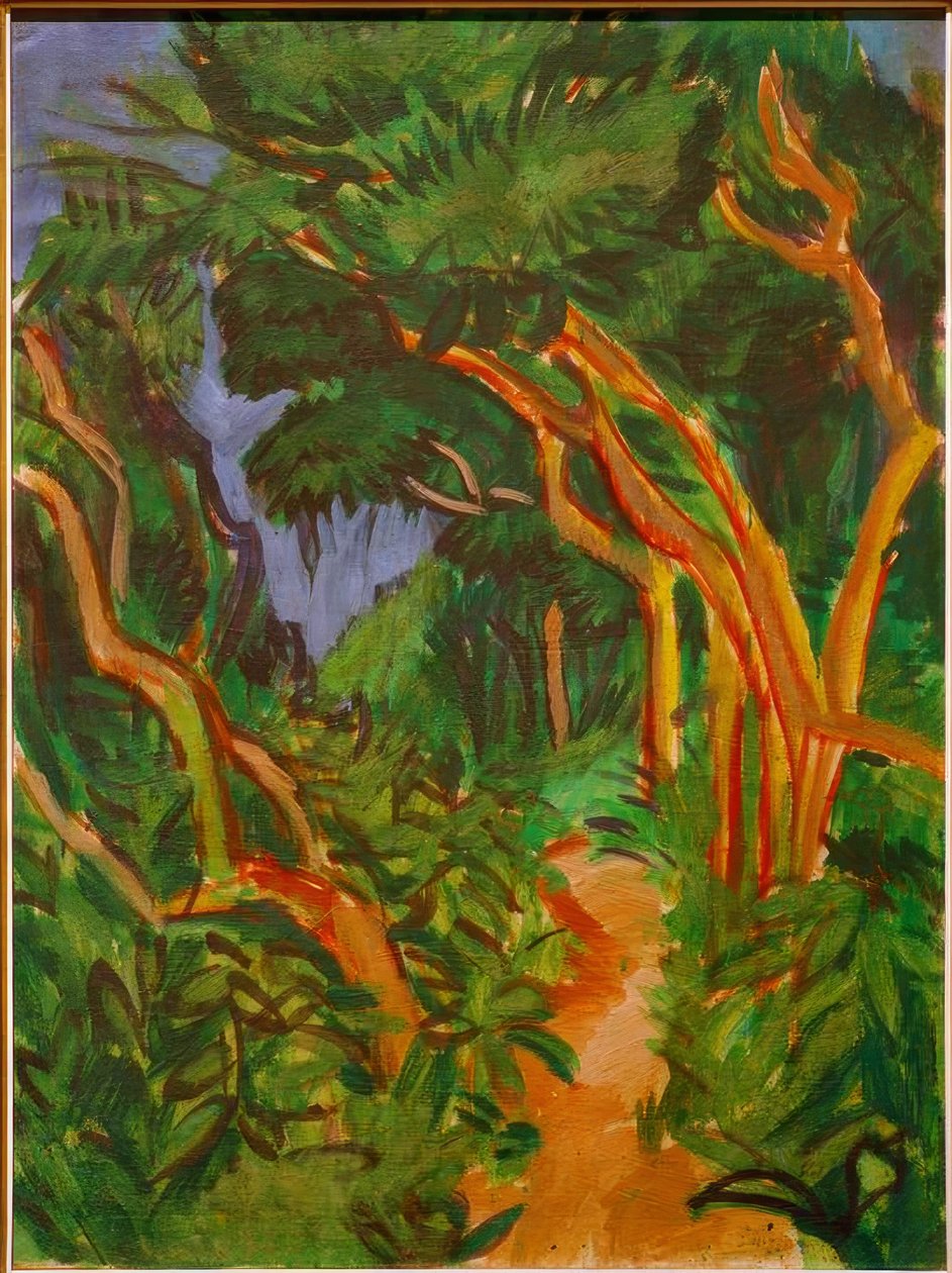 Fehmarnská krajina, lesní cesta od Ernst Ludwig Kirchner