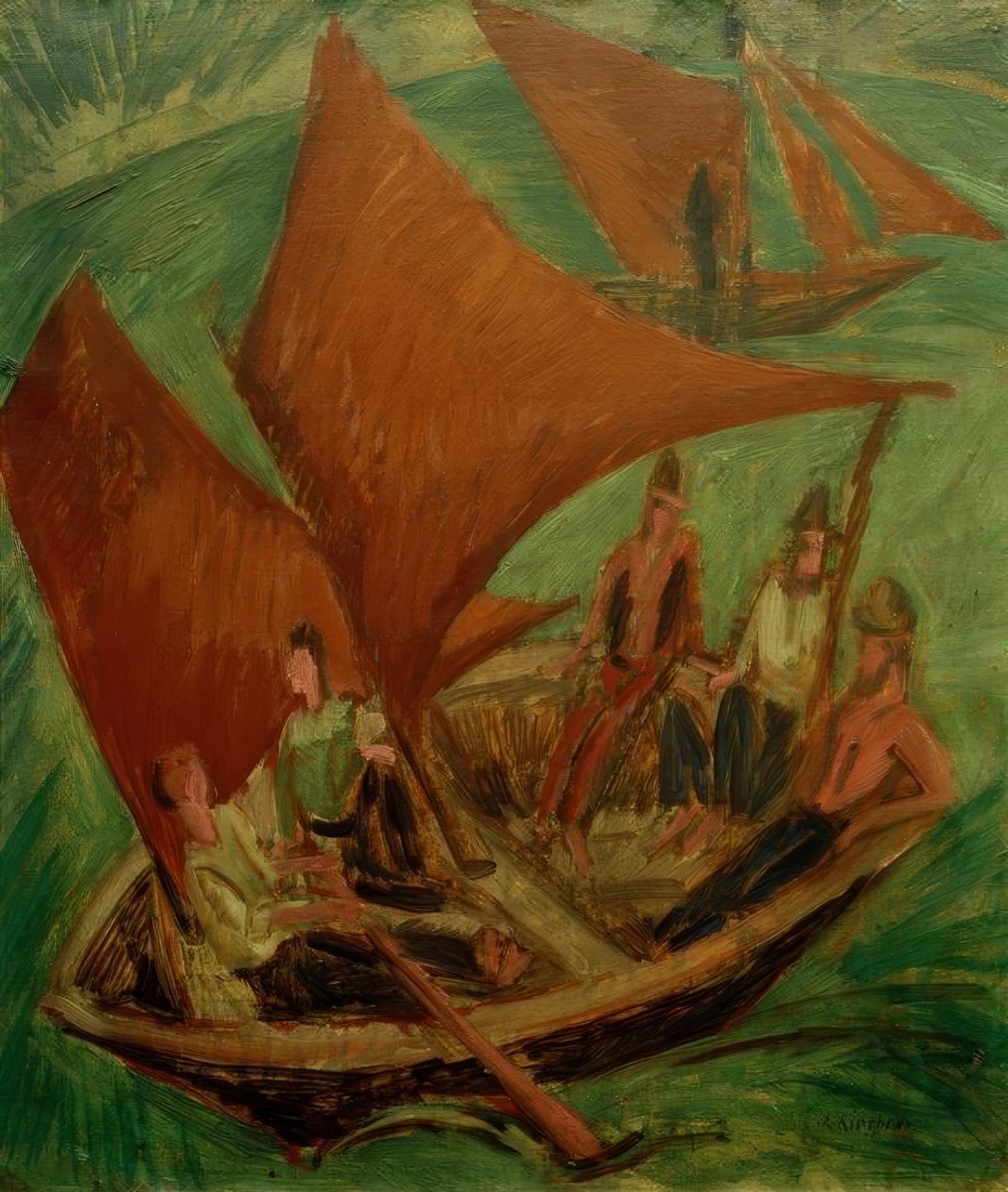 Rybářské lodě od Ernst Ludwig Kirchner
