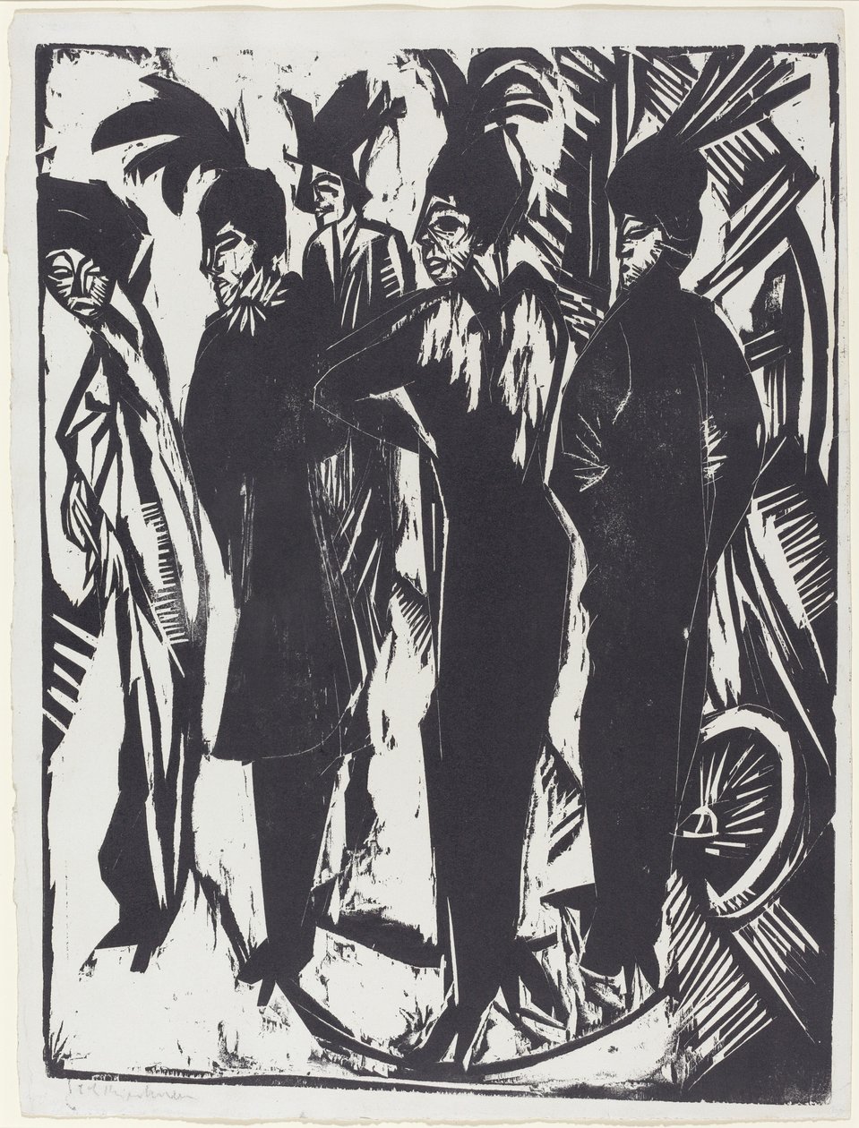 Pět žen na ulici od Ernst Ludwig Kirchner