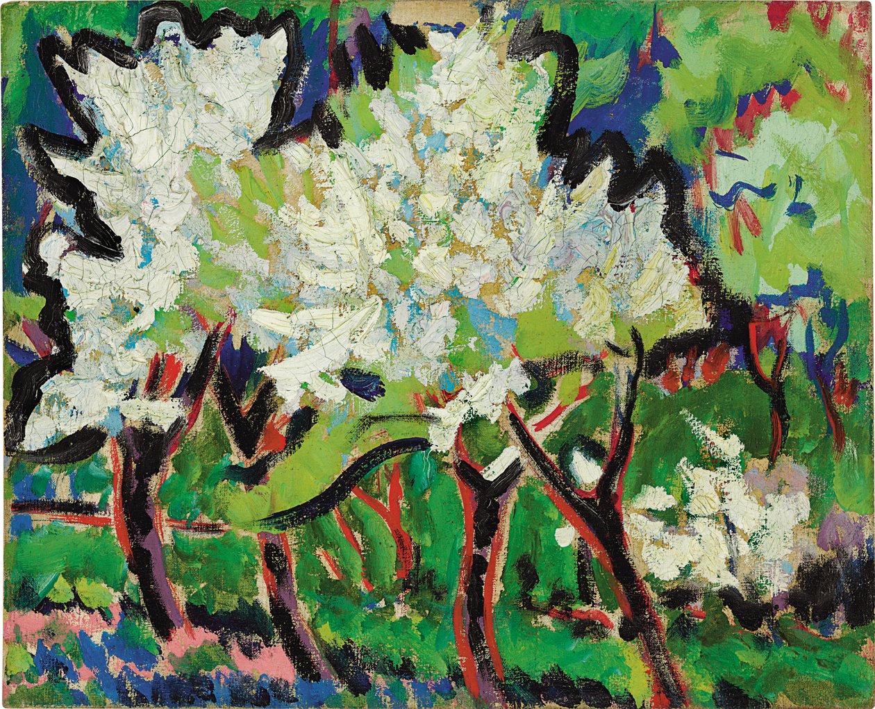 Kvetoucí stromy IV; Bluhende Baume IV, 1909 od Ernst Ludwig Kirchner
