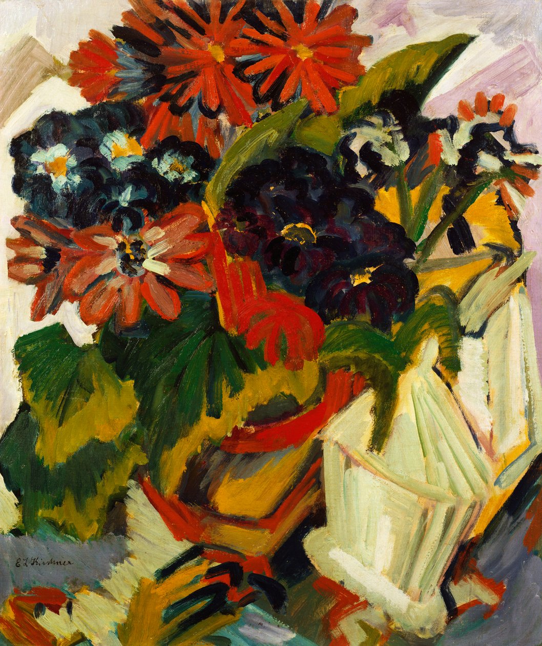 Květináč a cukřenka, 1918-19 od Ernst Ludwig Kirchner