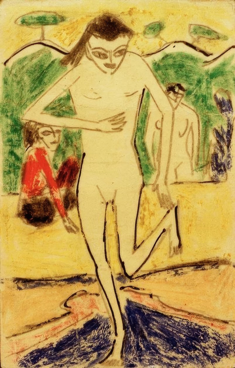Fränzi před stěnou visí od Ernst Ludwig Kirchner
