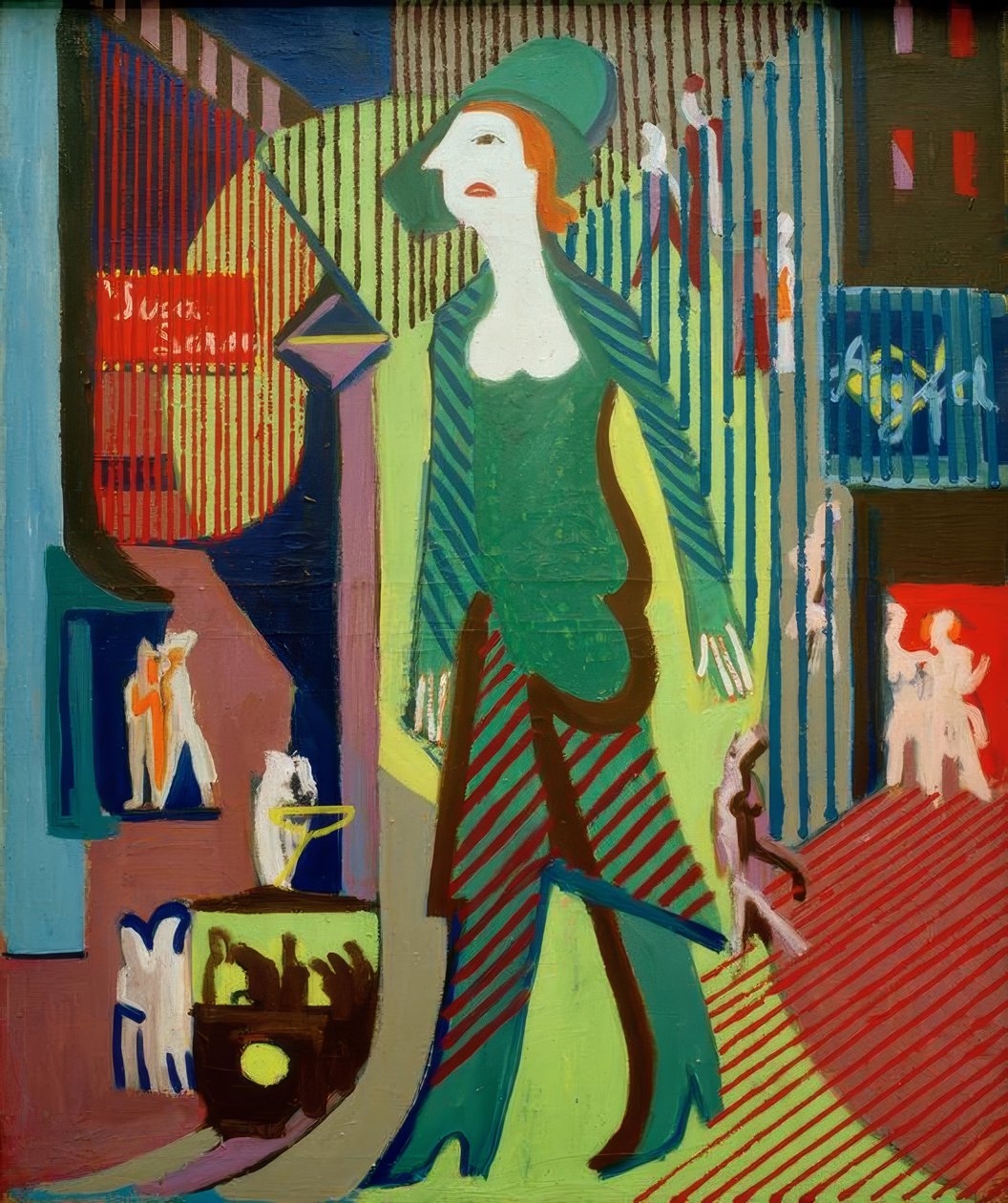 Žena chodí po ulici v noci; Noční žena od Ernst Ludwig Kirchner