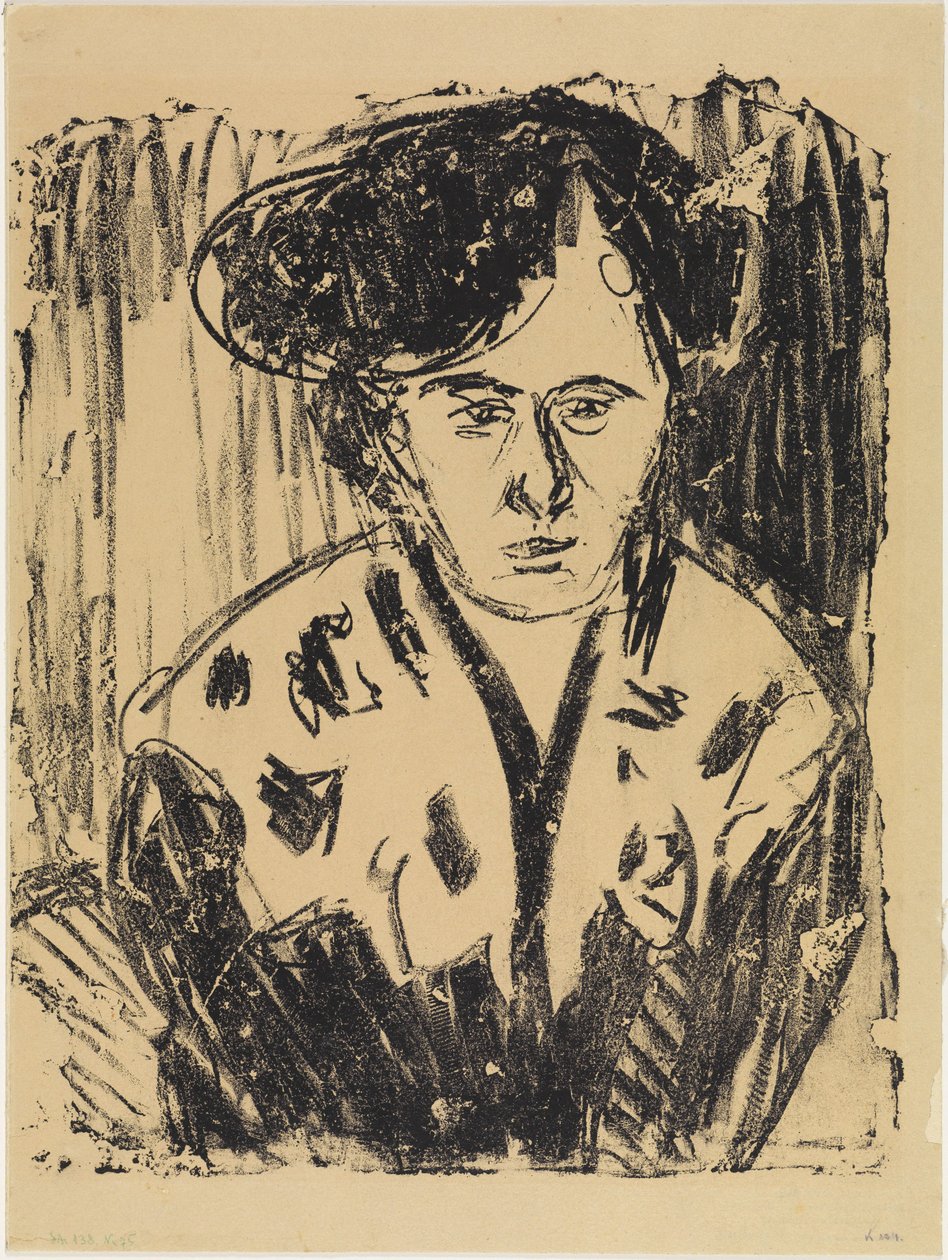 Žena s krajkovým límečkem od Ernst Ludwig Kirchner