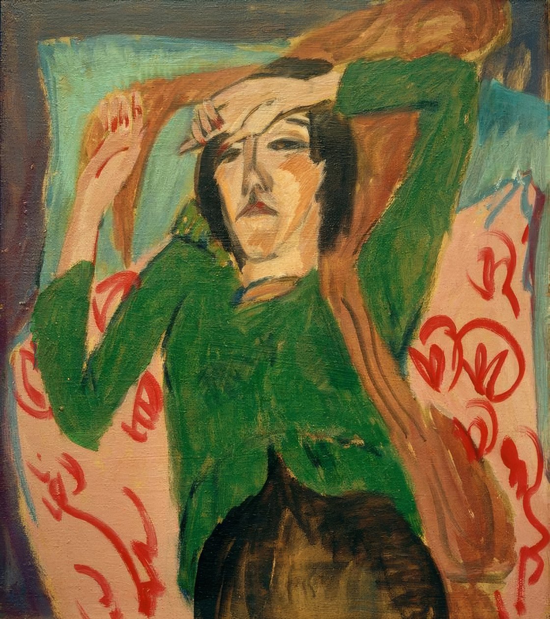 Žena v zelené bundě od Ernst Ludwig Kirchner