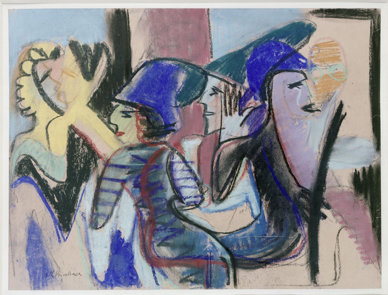 Fünf Personen im Café od Ernst Ludwig Kirchner